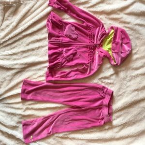 Puma Pink 4T velour pant/jacket set